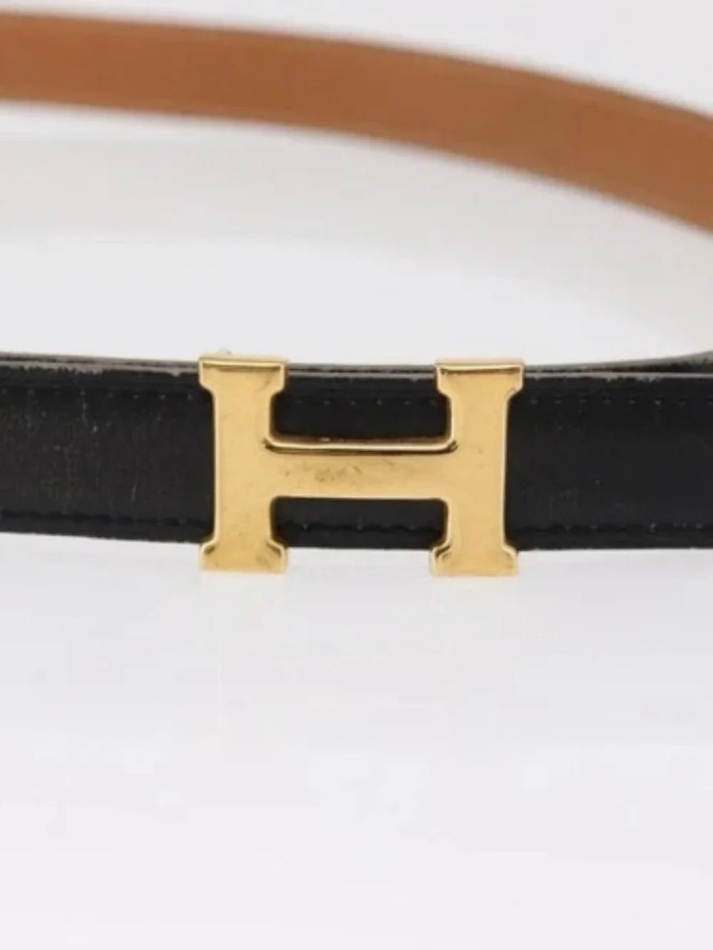 HERMES H Constance Reversible Belt Leather 33.1" Black Auth 168763 - Picture 5 of 9
